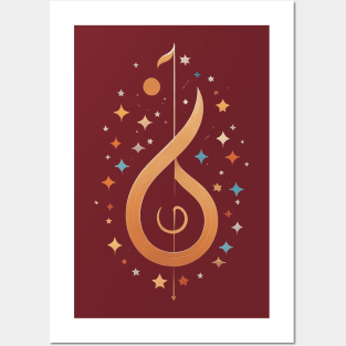 Colorful treble clef Posters and Art